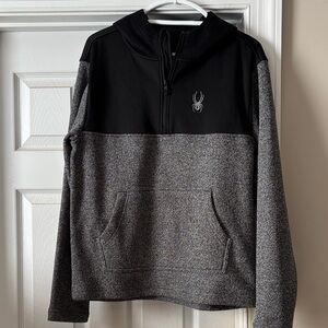 Spyder Black and Gray Zip-Up Sweater